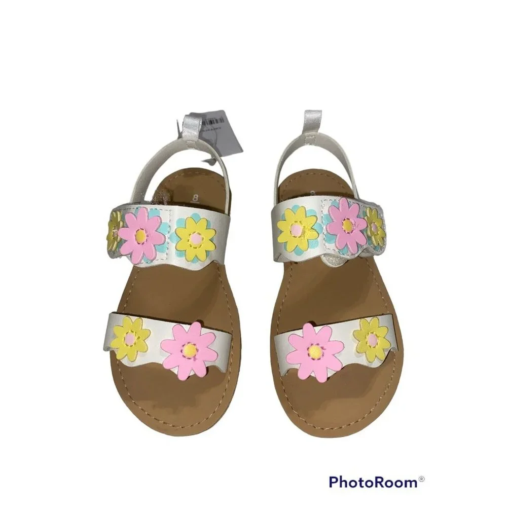Carters Jojo White Floral Sandals Toddler Size 8 NEW